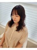 ミディアム　ニュアンスパーマ　　ウルフパーマ　ナチュラル