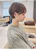 前髪あり耳掛け丸みくびれ大人ショートボブ20代30代40代50代＊