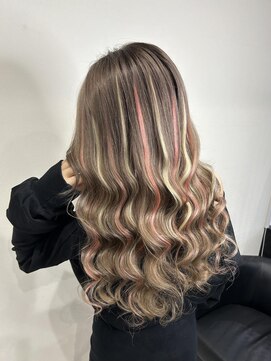 ヘアーデザイン ジェルム(Hair Design germe) ピンク×ホワイトメッシュ　#HIYORI#