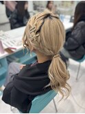 編み込みローポニー♪