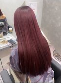 【似合わせカットカラー】チェリーレッド・ワインレッド