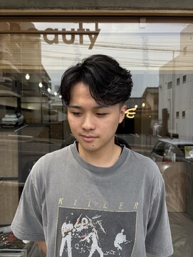 メンズギフト(men's GIFT) フェザーパーマ毛流れセンターパートツーブロック刈り上げ