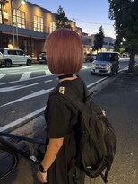 チャプター 問屋町(chapter)&nbsp;ケアブリーチピンクベージュ切りっぱなしショートボブ韓国ヘア