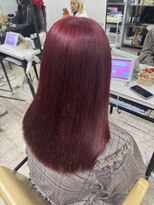 アジールヘア 所沢プロペ通り店(agir hair)&nbsp;ワインレッドブリーチイメチェン似合わせカットダブルカラー所沢