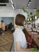 ルート(root)&nbsp;ブラウンカラー　ミニボブ　ぱっつんボブ