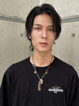 ピコット(P cott) メンズメイクレイヤーカットセンターパートルーズパーマ
