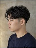 逗子葉山テーパーフェードセンターパートニュアンスパーマ眉R125