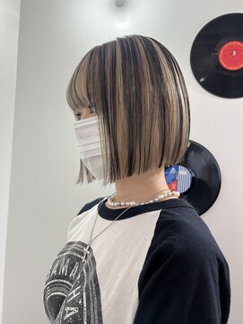 デート 下北沢(DATE) コントラストカラー×ボブ