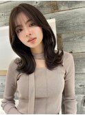 シースルーバング顔周りカットくびれミディアム【肥田亜沙美】