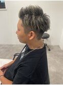20代30代40代メンズビジネスツーブロックアッシュブラック