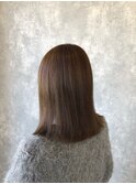 白髪ぼかしハイライト+くすみベージュ