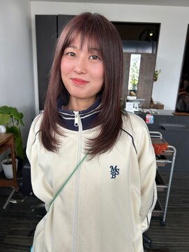 ピンクブラウン+ラベンダーブラウン+顔周りレイヤー