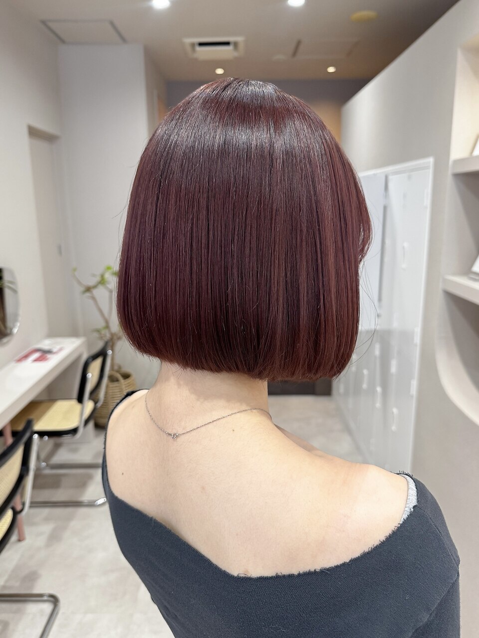 艶感ピンクベージュ/表参道ボブ/ブリーチなし/女性美容師