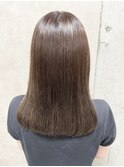 ホワイトグレージュミニウルフチェリーブラウンデジタルパーマ