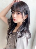 30代シースルーぱっつん前髪で可愛いくびれヘア結べるボブ