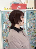 ウルフショートヘアショートカットウルフレイヤーピンクブラウン