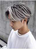 MEN’S HAIR/サーフカール/刈り上げセンターパート/ブリーチ