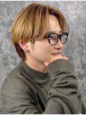 ナチュラルセンターパート×ミルクティーベージュ