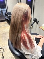 コージーベルベット(Cosy Velvet)&nbsp;ベージュ×レッド インナーカラー◎【haruka】