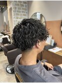 波巻きツイストスパイラルパーマ刈り上げマッシュスタイル