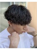 波巻きスパイラルパーマメンズマッシュツイストスパイラルパーマ