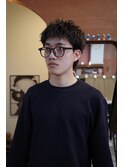 メンズスパイキーショート刈り上げツイストピンパーマ眉毛カット