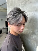 メンズサロン キング 枚方店(Men’s salon K!ng)&nbsp;フェザーショートアップバングセンターパートメンズハイライト