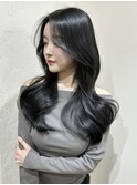 レイヤーカット 韓国ヘア 小顔 顔周り 髪質改善ストレート 前髪
