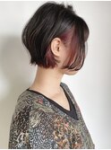【morio原宿】2wayくびれボブ　インナーカラーレッド