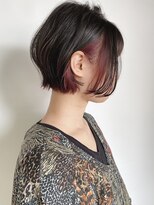 モリオフロムロンドン 原宿本店(morio from London) 【morio原宿】2wayくびれボブ　インナーカラーレッド