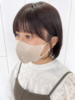 アイティーバイアルバム 藤沢店(IT by ALBUM)&nbsp;ぱっつん前髪顔まわりカット_大人ガーリーチョコレート_ba405012