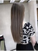 バレイヤージュ、ハイライト、グレージュ、ショコラアッシュ