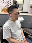 ビジカジ刈り上げツーブロック短髪アップバング短髪ショート