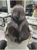 韓国 くびれロング レイヤー ワンホンヘア 小顔前髪