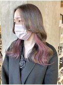 結んで簡単に隠せるインナーカラーピンク　表参道美容室