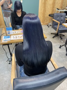 アフターニュース 新潟(afternews) ネイビーブルー/ダブルカラー/ケアブリーチ/髪質改善/新潟