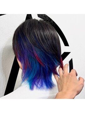 アルケム 学芸大学(AlChem) 【Hana指名】寒色系色々に赤をちょっと[学芸大学前/ハイトーン]