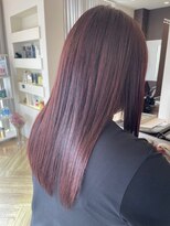 ルシードスタイル バレッタ(LUCIDO STYLE BARRETTA)&nbsp;モーヴピンク×ローズブラウンの艶ストレートロングスタイル