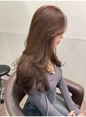 韓国毛流れヘアシルバーブラウン