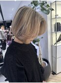 ハイライト　ローライト　外国人風地毛残し