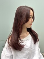 エクテ(ecouter) ノンジアミンカラー暖色ピンクベージュ結べるレイヤーカット