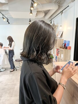 ネイヴィル オモテサンドウ(navile omotesando) ☆ブリーチなしオリーブグレージュウェーブボブ☆