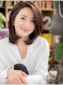 小顔かき上げダークアッシュワンレン大人ボブa志木20代30代40代