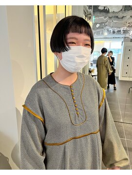 カフ(CAF) CAF FUKO おん眉/前上がりショートボブ/黒髪/大阪/心斎橋
