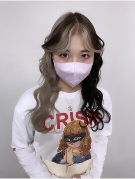 ヘアー アレス(hair ales) ●レイヤーロング ハイレイヤー ハイトーンカラー