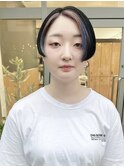 ハンサムショート/顔周りのハイライトカラー