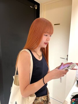 ヘアサロン ガリカ 表参道(hair salon Gallica) 【柴田優香】ピンクオレンジ/暖色系カラー/ケアブリーチ