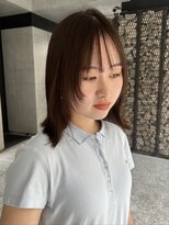レイヤーカットとラベンダーブラウン◎