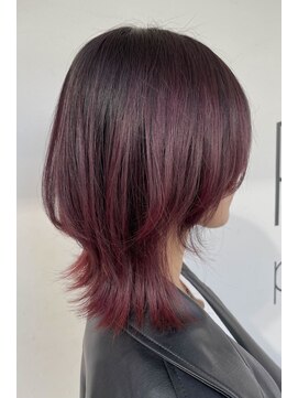 アールイーノウン 阿倍野区昭和町店(re; nown) 大人可愛い20代30代40代小顔ウルフレイヤーボブ丸みショートボブ