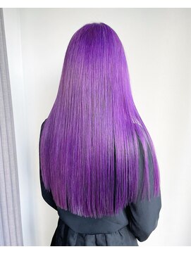 ニュート(Neut ) ハイトーンパープルカラーワンレンロング/ケアブリーチ/名古屋